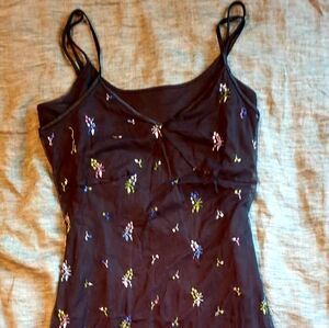 Vintage black Express Y2K slip-dress set, size M